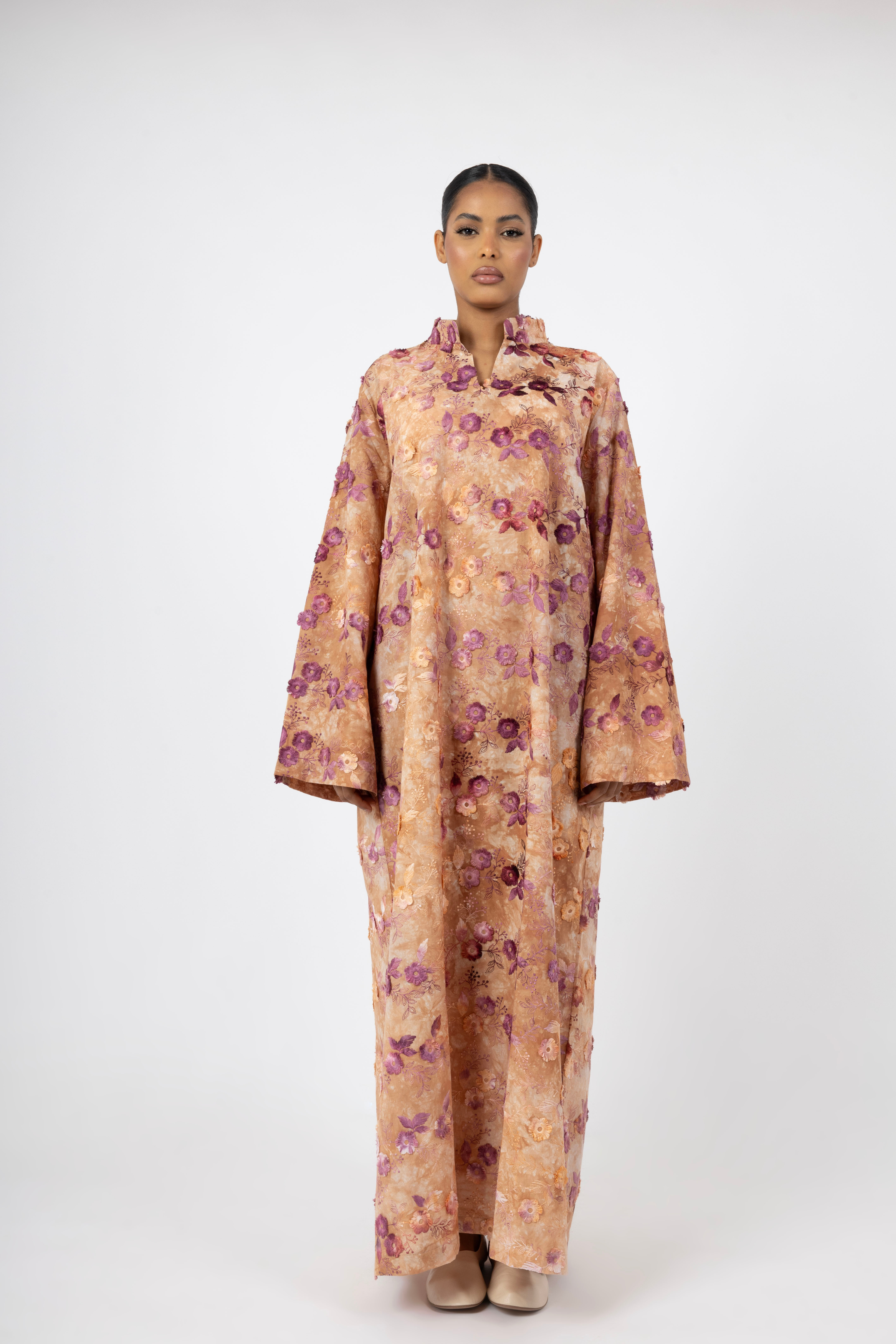 Bloom Aura 3D Dress - Miele Rose