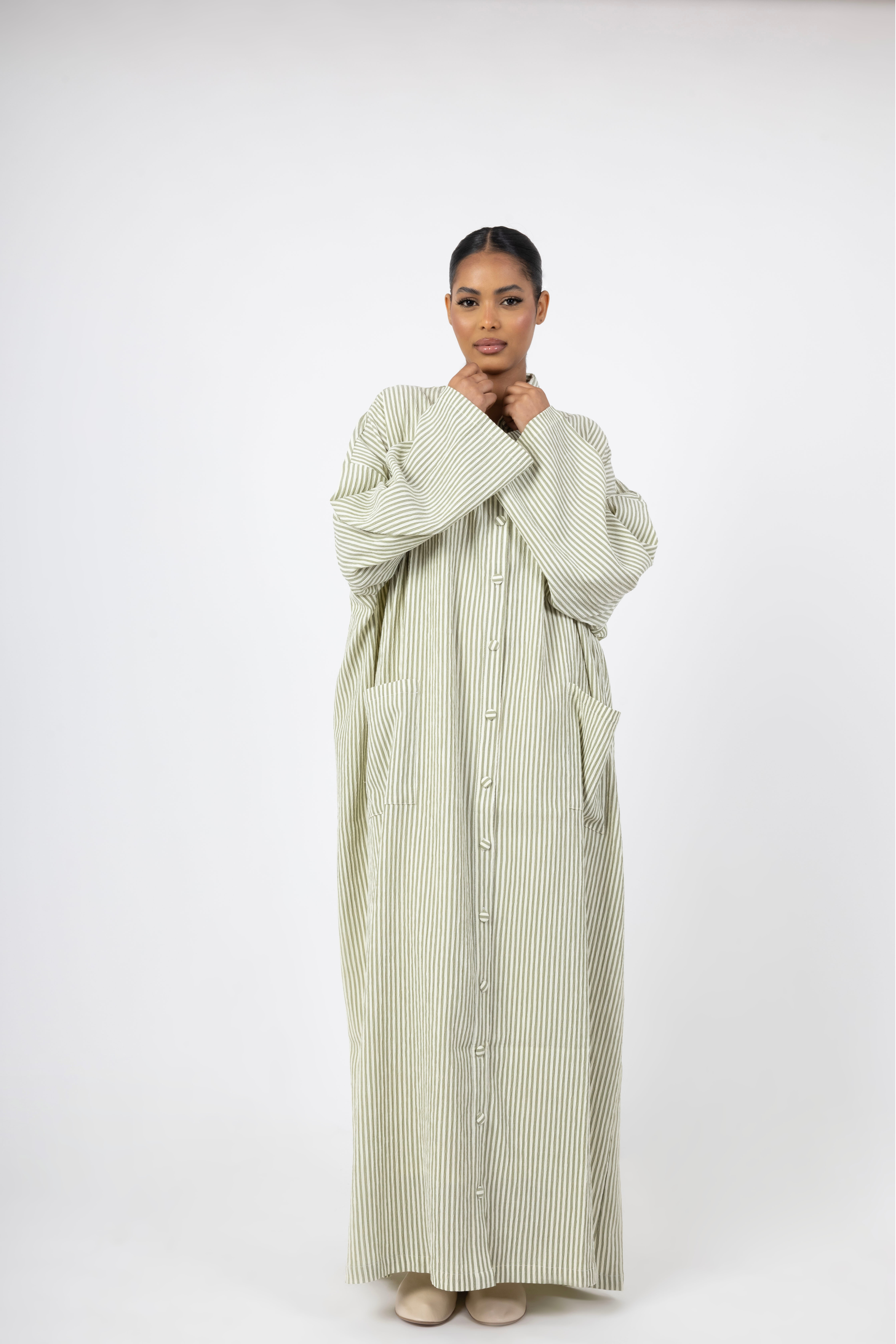 Solea Stripe Dress - Moss