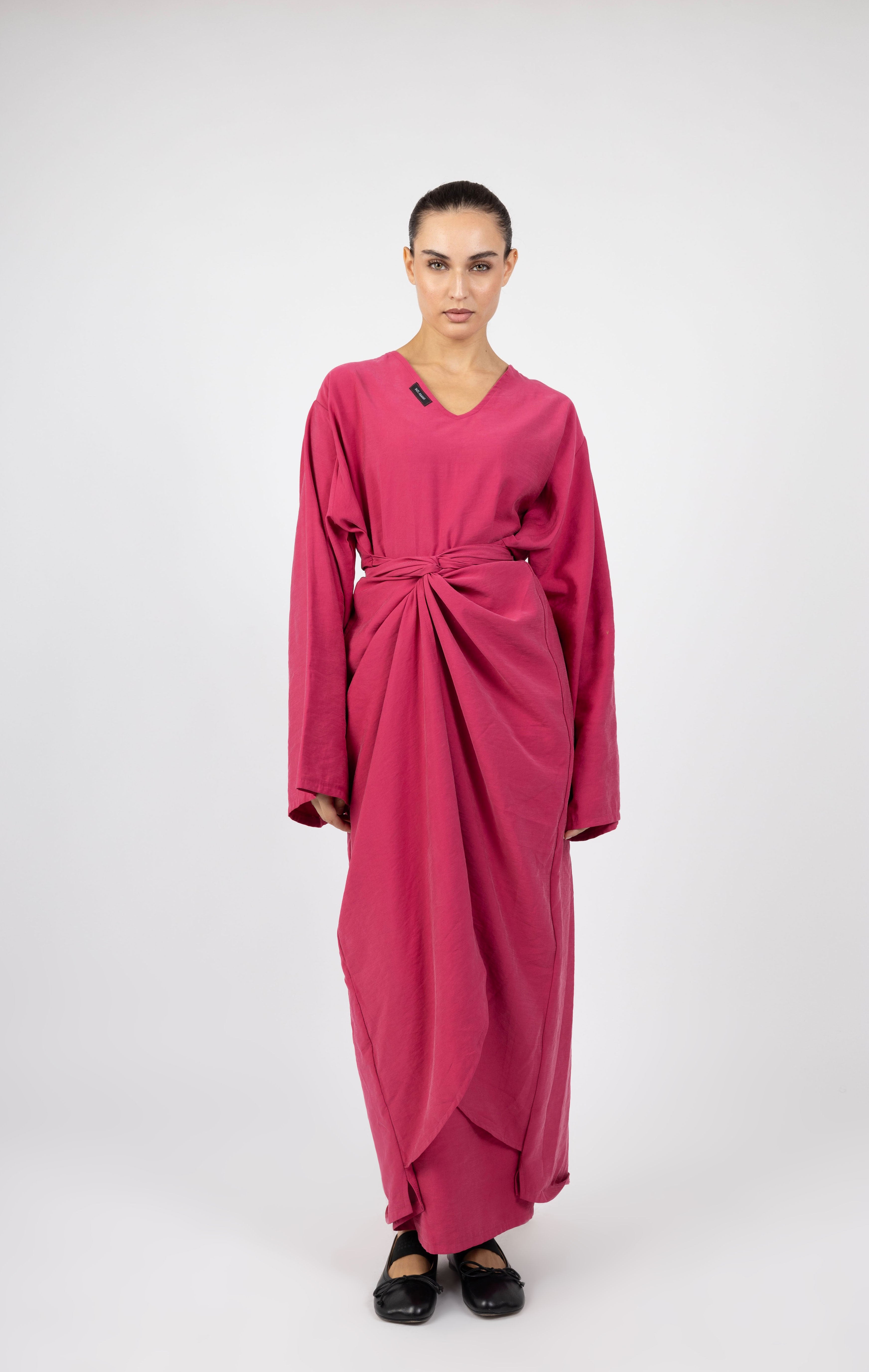 Twist Charm Abaya - Fuchsia