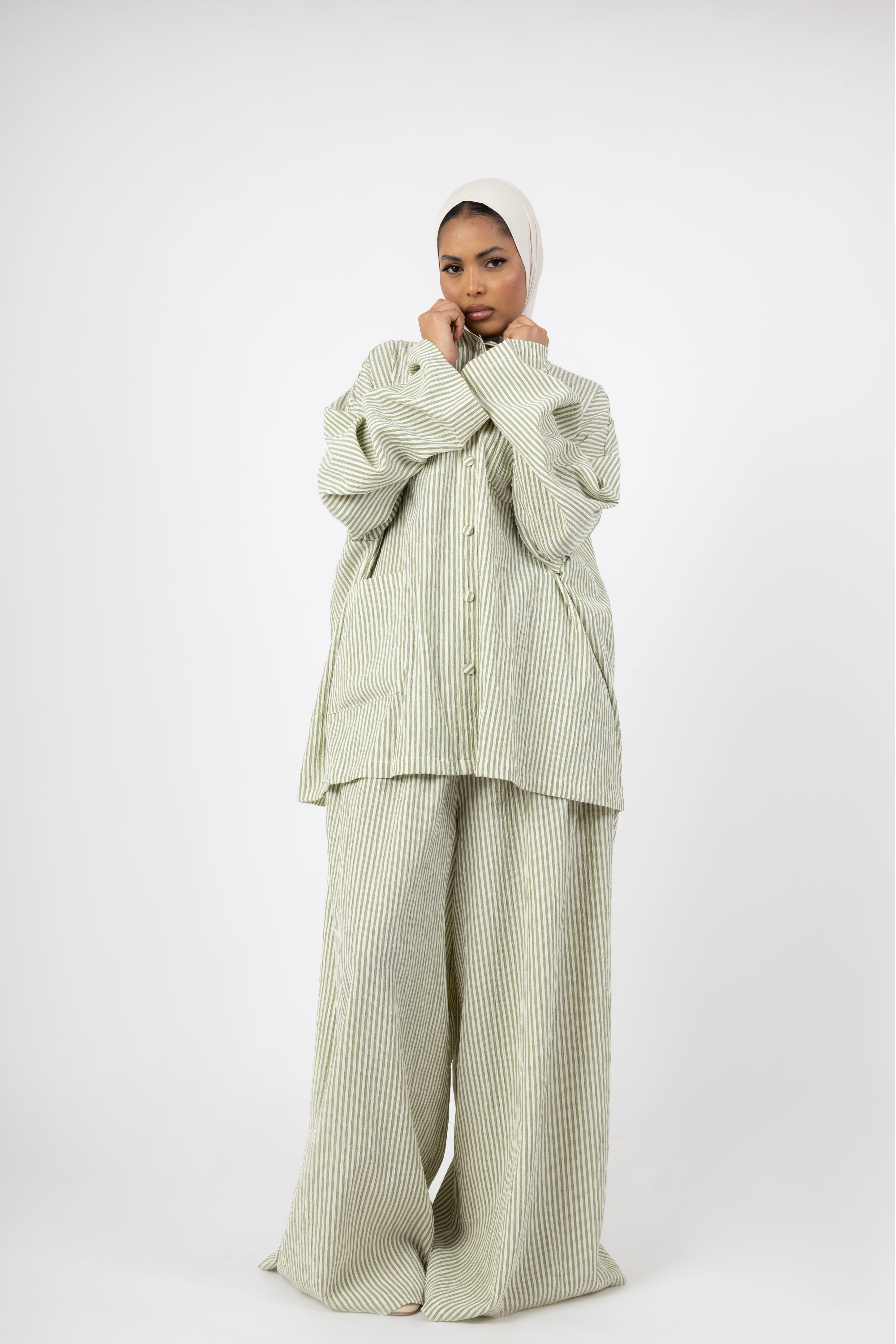 Solea Stripe Twinset - Moss
