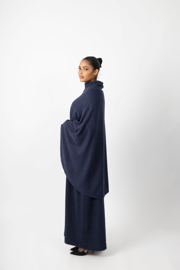 Teddy Poncho - Navy Blue