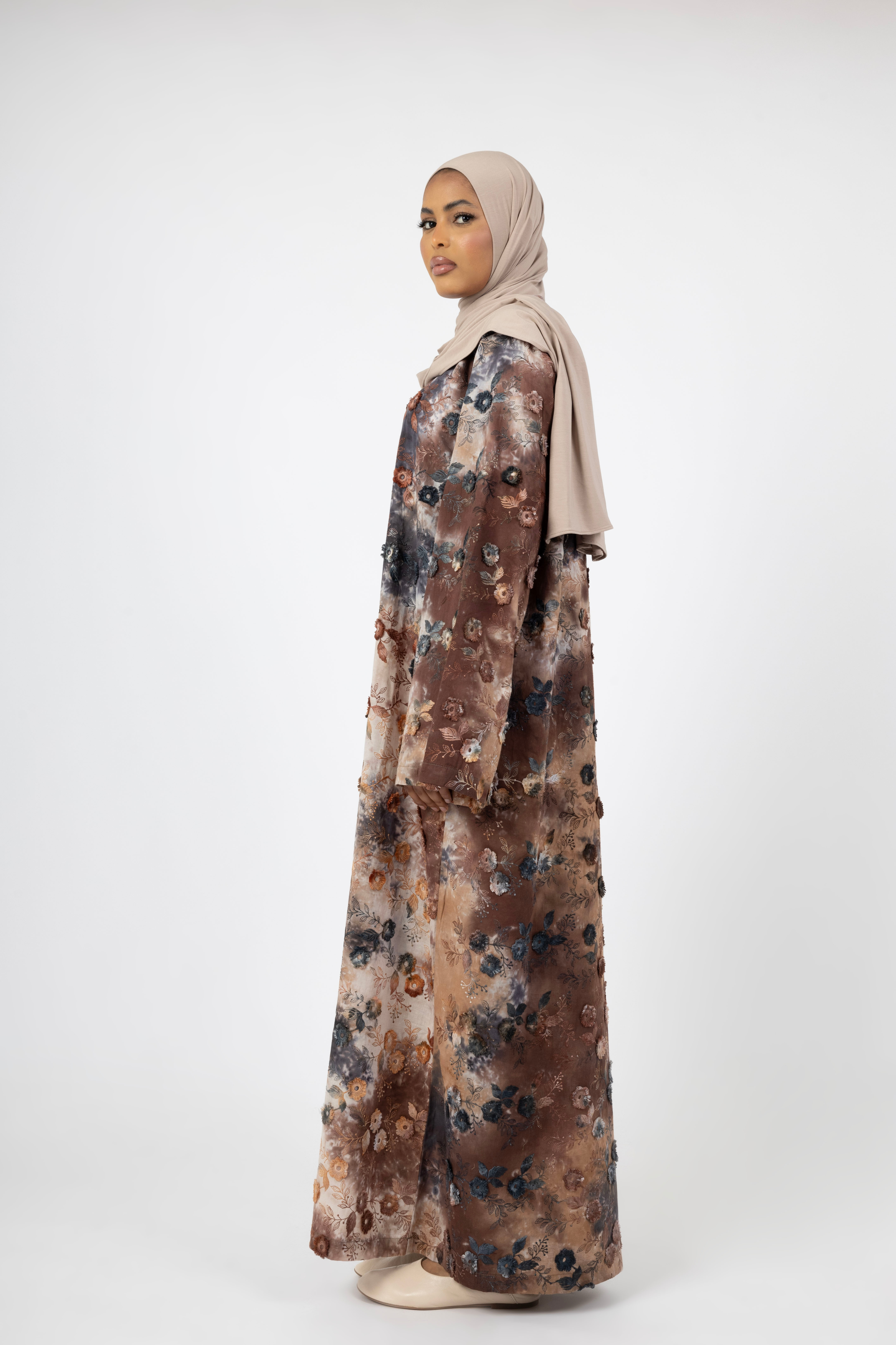 Bloom Aura 3D Dress - Fumo Taupe
