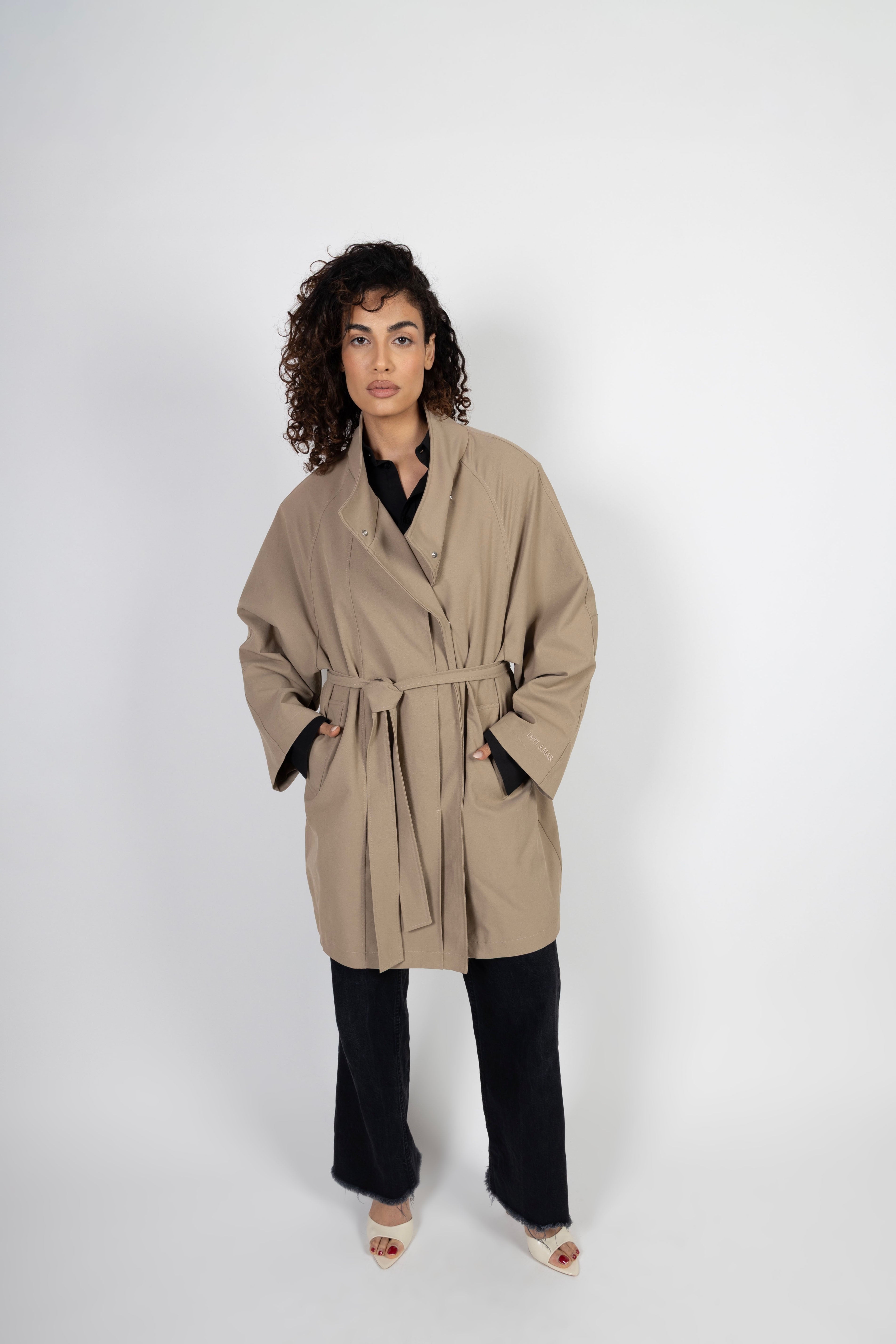 Oversized Midi Trenchcoat - Taupe