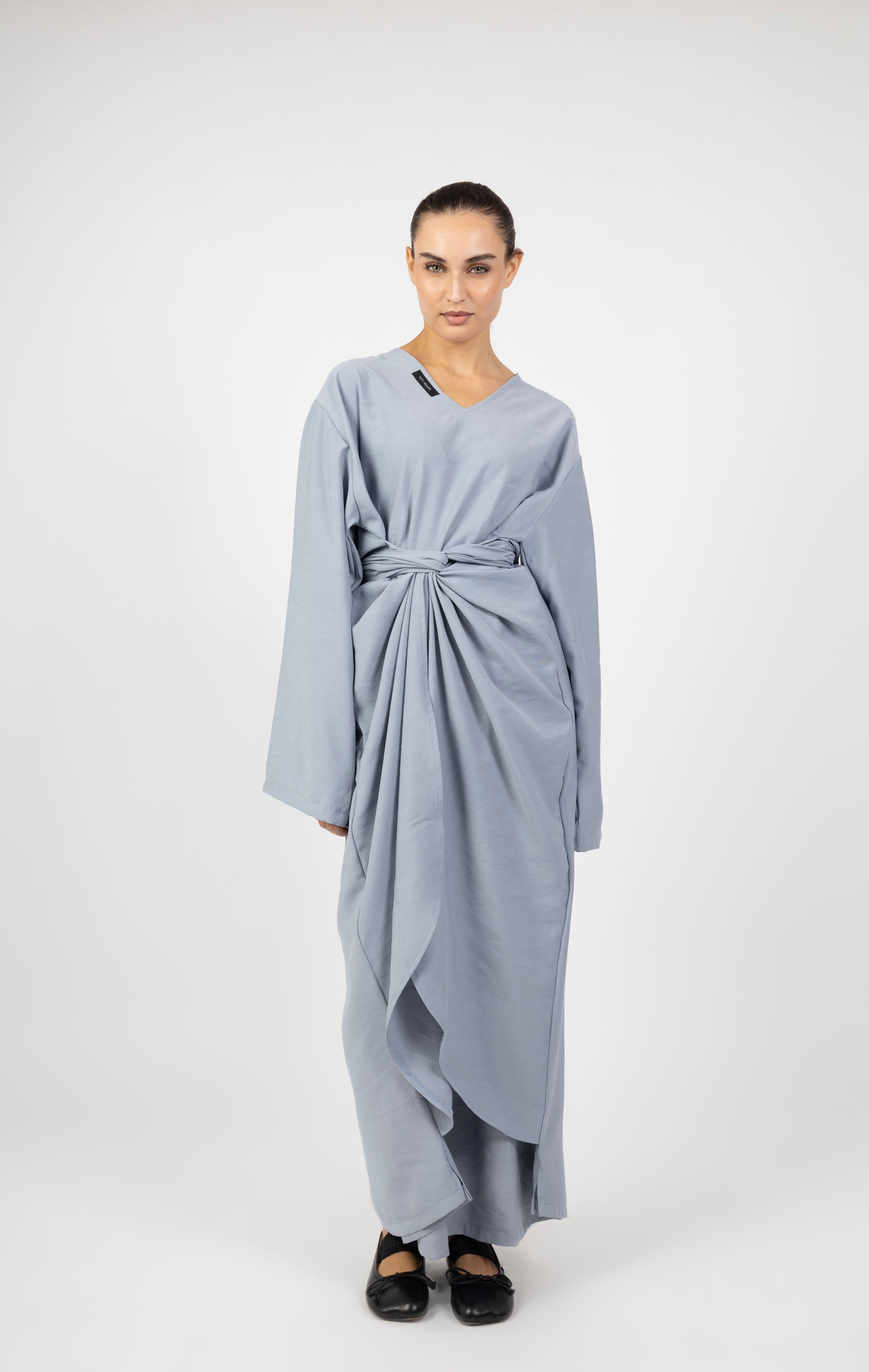 Twist Charm Abaya - Baby Blue