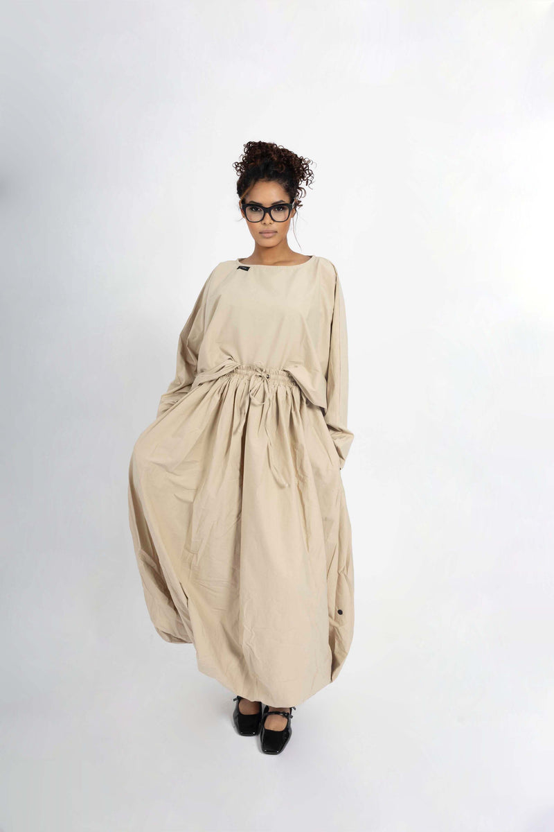 Belted Balloon – Light Taupe