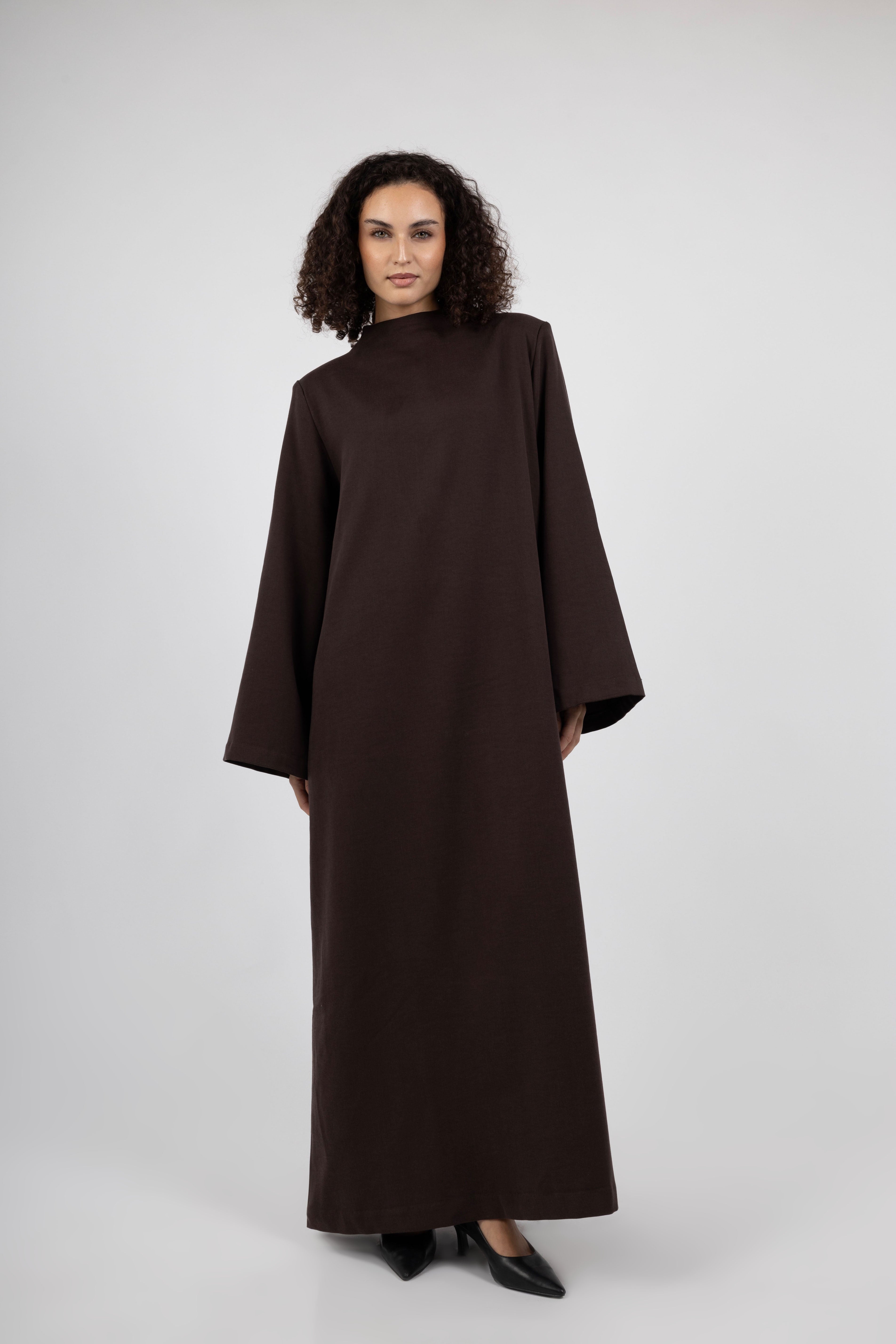 Atelier High Neck Abaya – Walnut