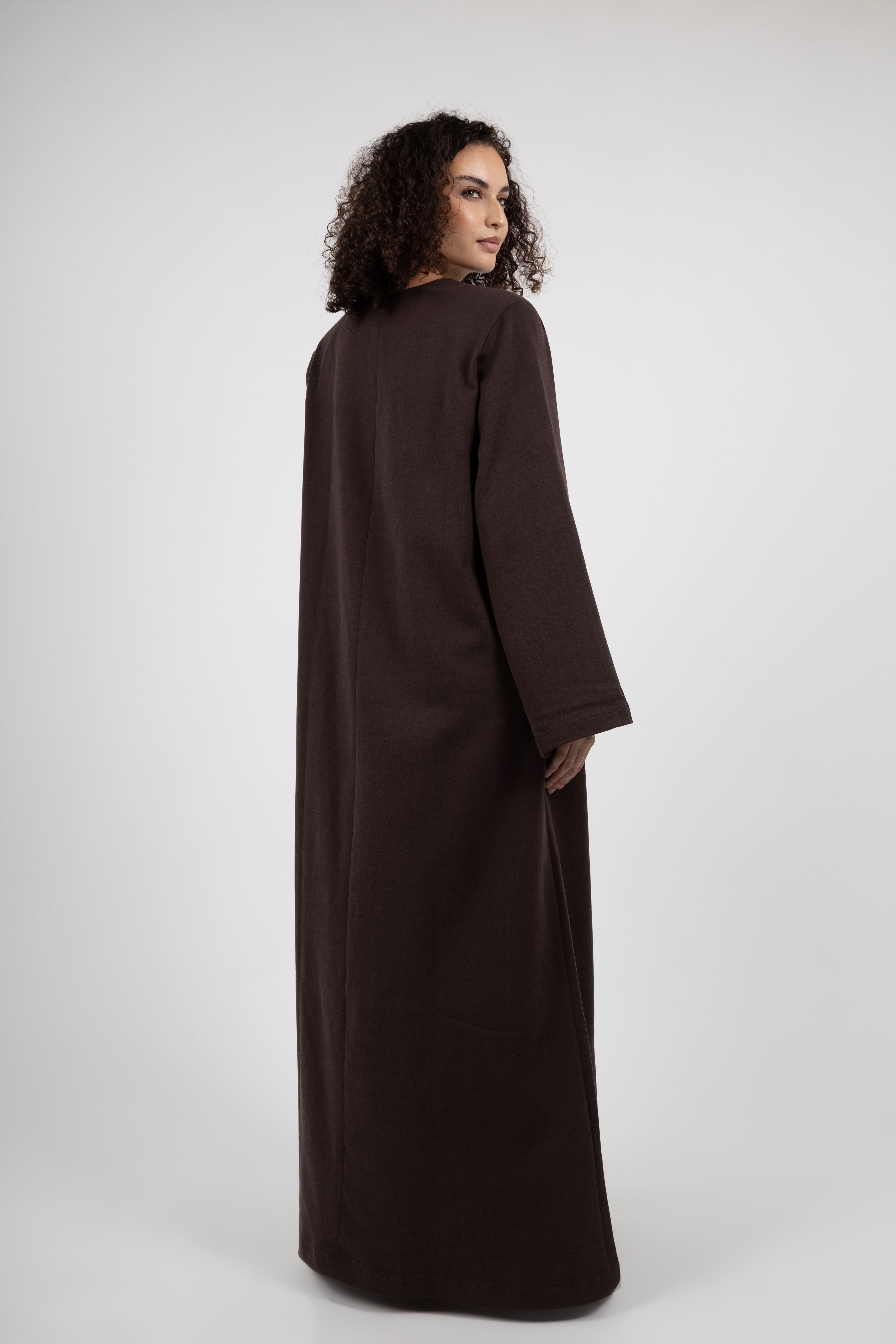 Atelier V-Neck Abaya – Walnut