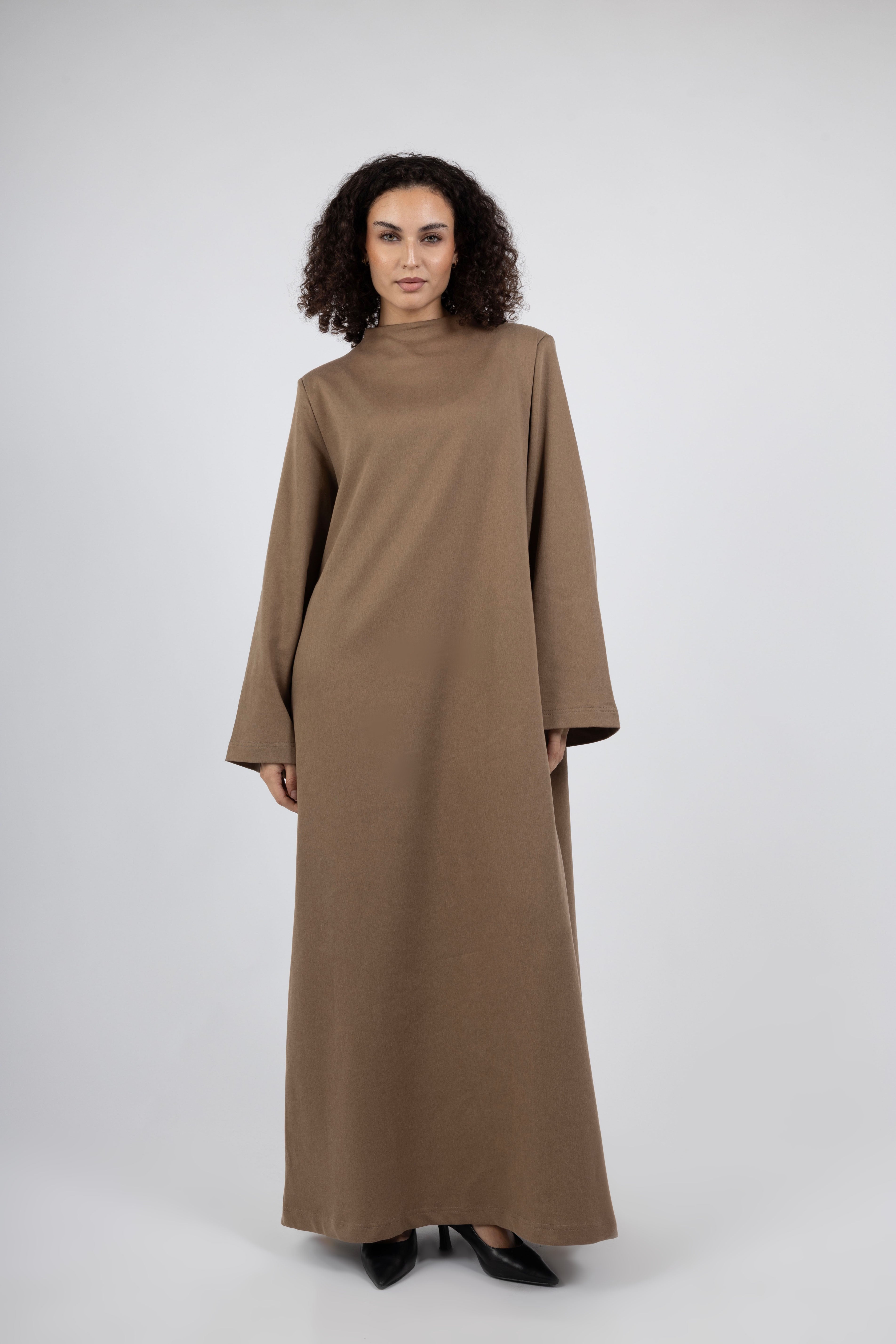 Atelier High Neck Abaya – Hazelnut