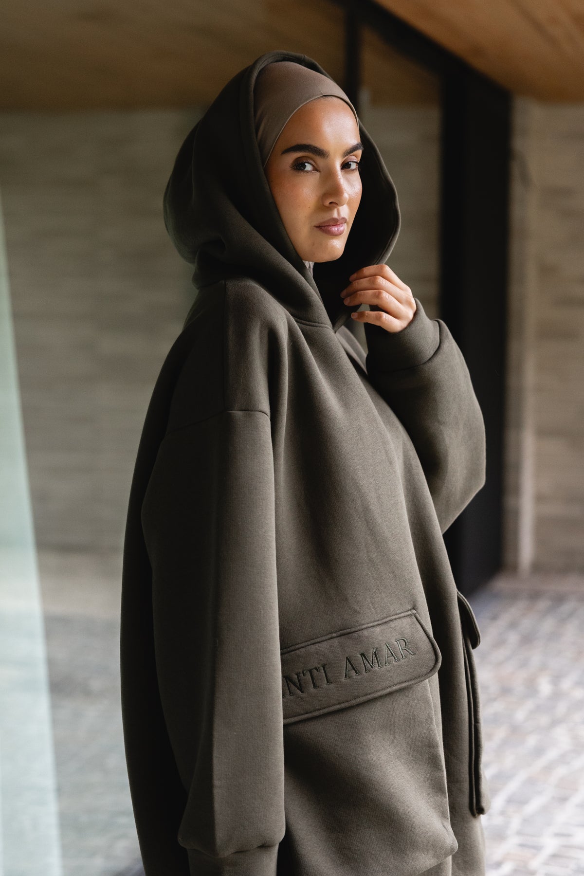 Soft Lounge Pocket Hoodie - Olive