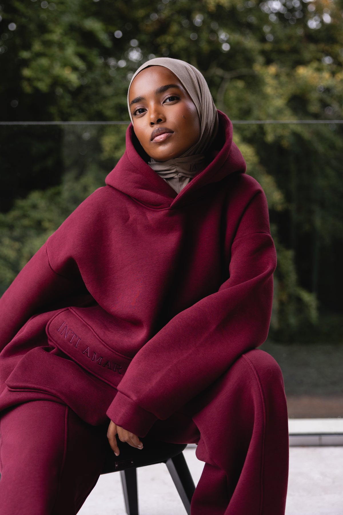 Soft Lounge Pocket Hoodie - Bordeaux