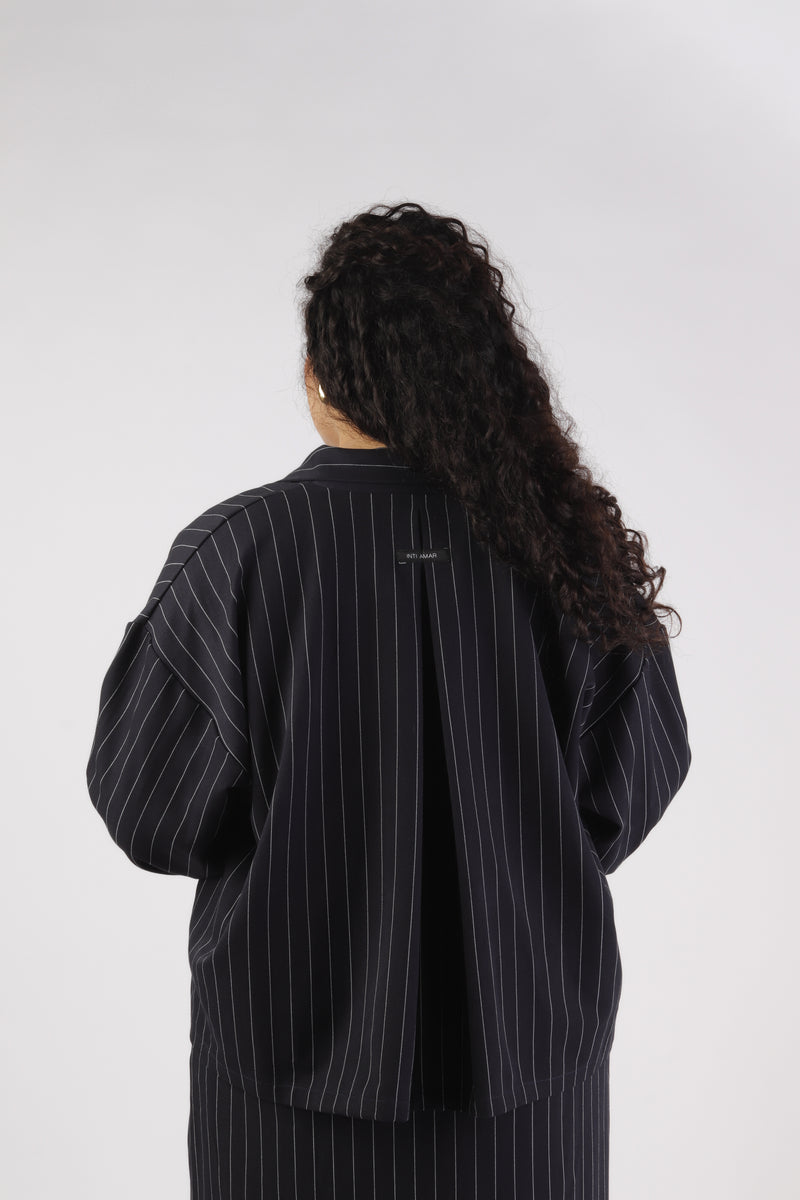 Abaya Blazer Pinstripe - Dark Blue