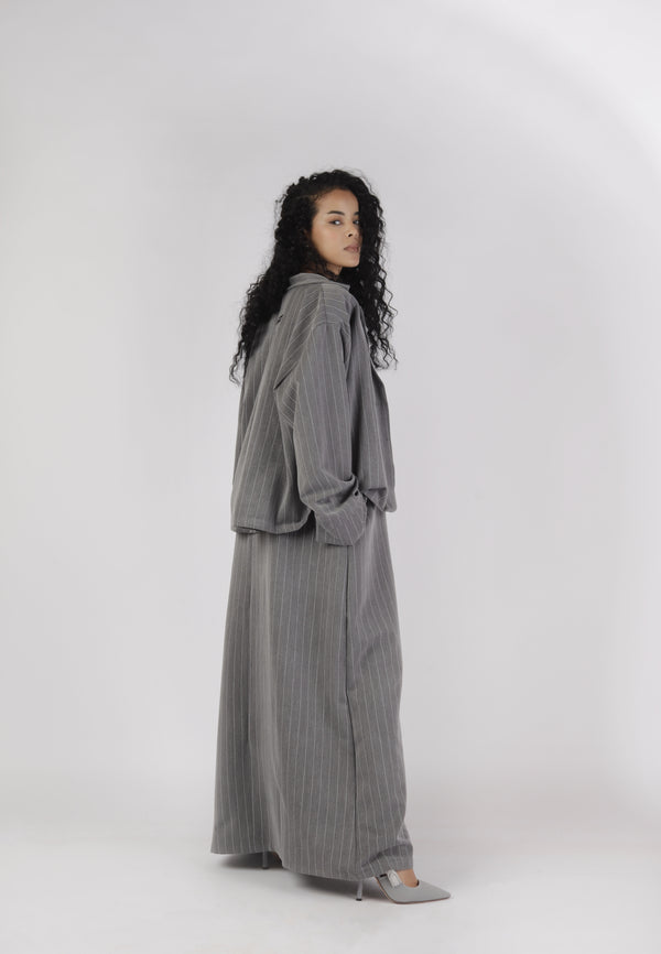 Abaya Blazer Pinstripe - Grey