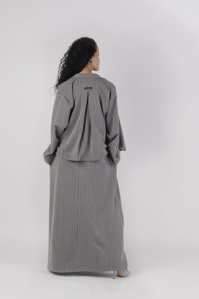 Abaya Blazer Pinstripe - Grey