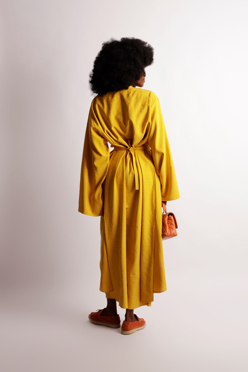 TWIST CHARM ABAYA - YELLOW